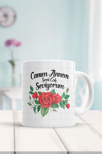 ÇELİKLER HEDİYE Dear Mom I Love You So Much Printed Mug