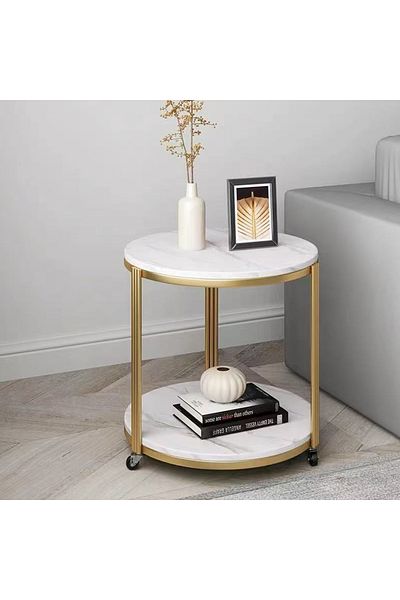 Türkiye Nordic Light Luxury Marble Living Room Simple Modern Creative Storage Small Round Table Single Layer