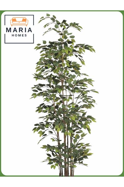 MARIA HOMES Artificial Ficus Tree 265 cm – Tall Decorative Indoor Plant with Sage Green Pot