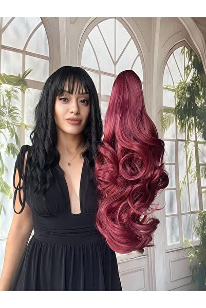 Suzan Peruk Gerçek saç dokusunda At kuyruğu Postiş Mandallı Tokalı Saç eklentisi