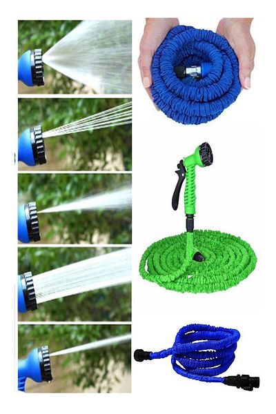 MR RZN STORE Bfs 30 Meter Extending Garden Watering Car Washing Hose 7 Stage Nozzle