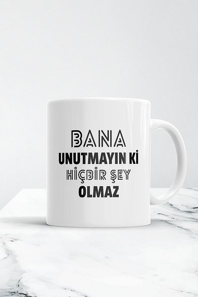 ÇELİKLER HEDİYE Forget Me Not Nothing Happens Printed Mug Cup