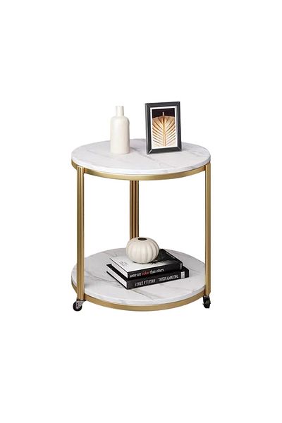 Türkiye Nordic Light Luxury Marble Living Room Simple Modern Creative Storage Small Round Table Single Layer