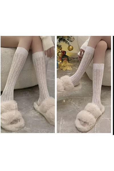 TChic Heart Patterned Knee Length Lace Socks