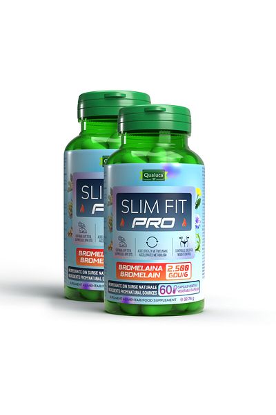 Qualuca 60-day weight loss complex – Slim Fit PRO with Bromelain 2500GDU/g | Set of 2 | 120 capsules