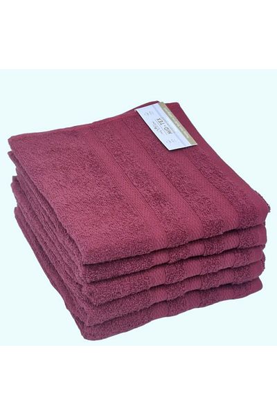 Kotonia Home Tess Jacquard Cotton Bath Towel, 400g/sqm, plum purple, 70x130 cm