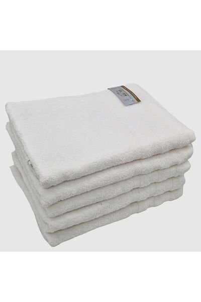 Kotonia Home Tess Jacquard Cotton Bath Towel, 400g/sqm, white, 70x130 cm