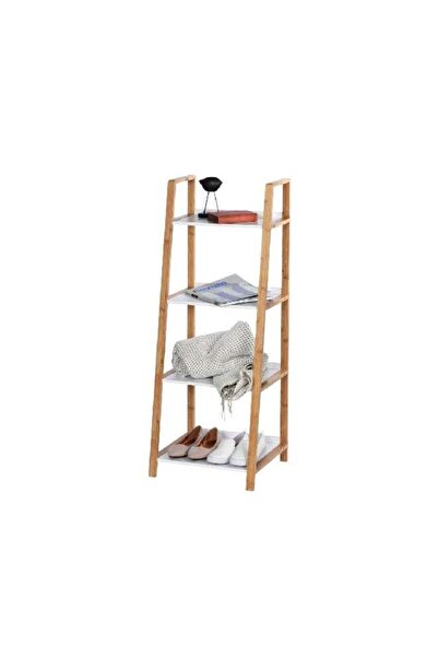 Wenko وحدة رفوف بأربع طبقات - بني وأبيض (43 × 112 × 36 سم)