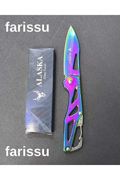farissu Alaska SDR-73X Mini Gökkuşağı Katlanır Çakı - Ultra Kompakt EDC Bıçak...