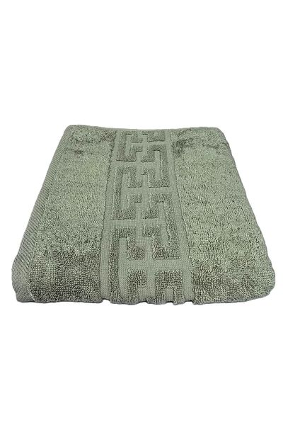 Kotonia Home Greek Border Jacquard bath towel, cotton, 500g/sqm Olive green, 50x90 cm