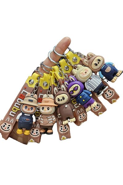 victiny Labubu Mini Keychain Silicone Material Labubu Doll Pendant