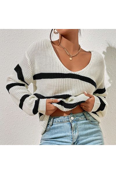 tofan Trico Pullover with Stripes Details