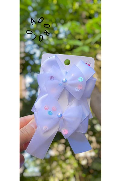 LO ADORO 2 Pieces Bow Girl Child Buckle Pink Black Red Fuchsia White Buckle Hair Accessory