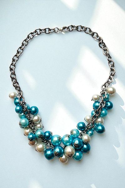 PETEK AKSESUAR Colorful Pearl Collar Necklace