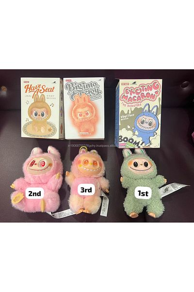 victiny set 3 Labubu Cute Mini Action Figure Bohemian Design Collectible Doll Toy for Kids Adults