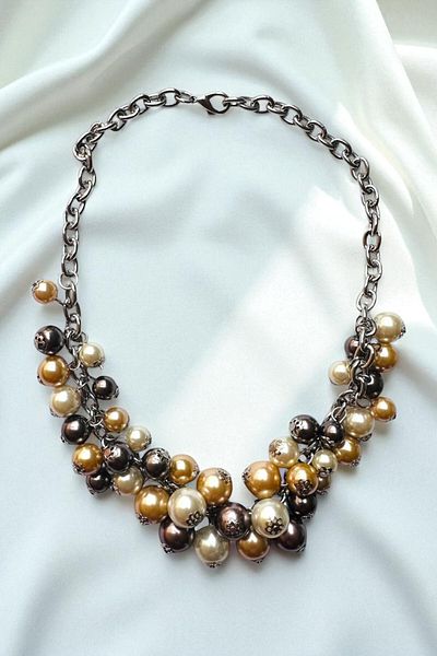 PETEK AKSESUAR Colorful Pearl Collar Necklace