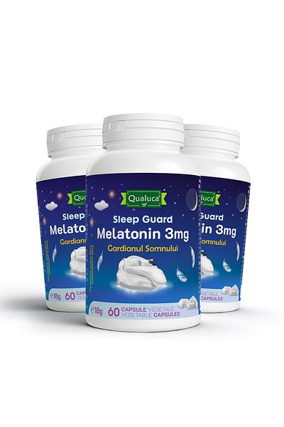 Qualuca Guardian of Sleep, Melatonin 3mg | Pills for peaceful sleep | Set of 3 | 180 capsules
