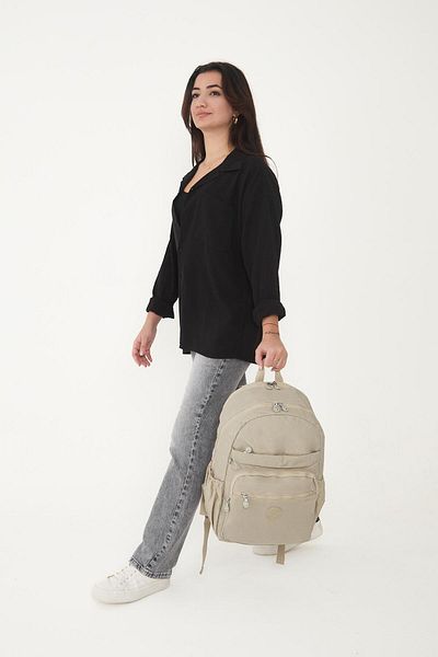 H&D COLLECTİON Unisex Αδιάβροχο υπερμεγέθη τσακισμένο ύφασμα πολλαπλών ματιών Laptop School and Travel Backpack 3062