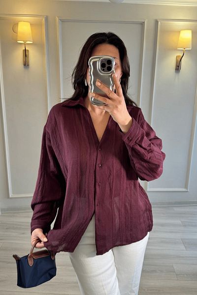 Lavanta Tekstil Transparent Oversize Shirt