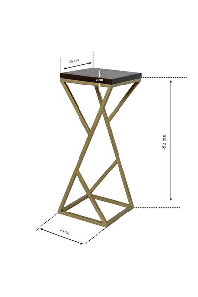 fromro Διακοσμητική βάση ELISA, ύψος 82 cm, πλάτος 25 cm, με ράφι από ξύλο φλαμουριάς