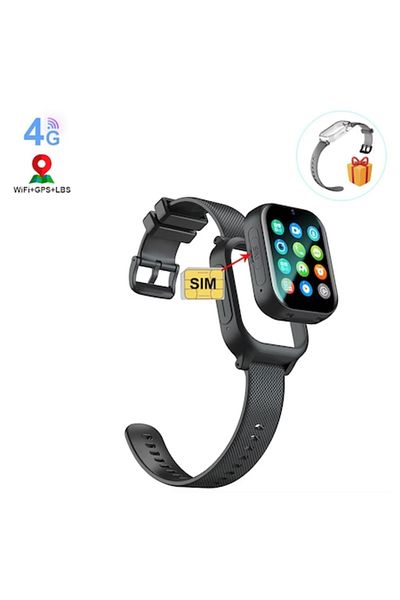 BSG TECH Smartwatch for Kids with 4G SIM and GPS, SOS Button, 1.85'', 700mAh, Black