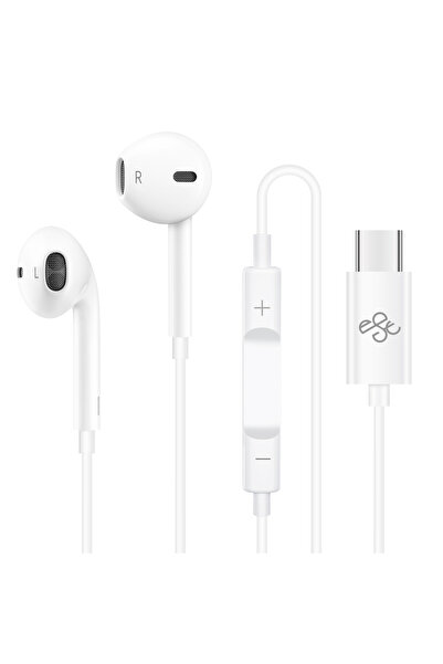 HepBurada Beyaz Plastik Uçlu Stereo Mikrofonlu Kablolu Kulaklık iPhone Görünüm
