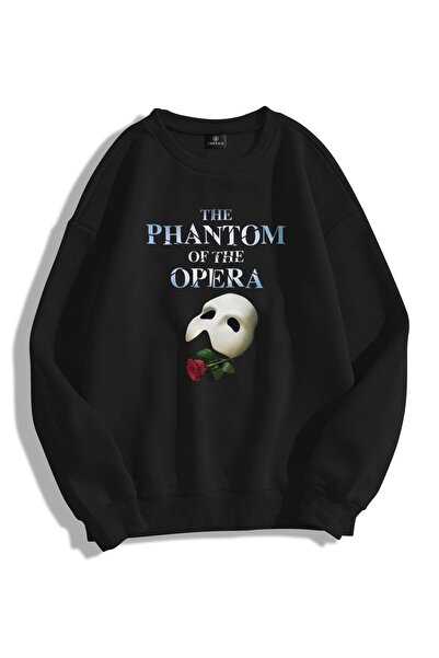 Tarzsokak Hanorac unisex Phantom Of The Opera cu guler rotund, negru
