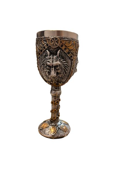 OEM Wolf Craft Resin and Metal Goblet