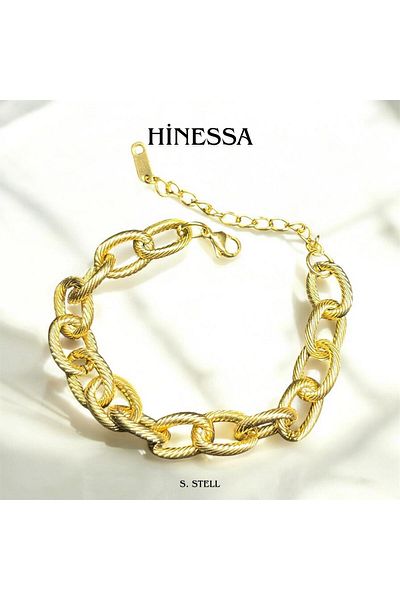 HİNESSA Gold Stainless Steel Bracelet