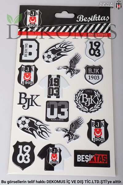 Beşiktaş Licensed 3D Shaped Sticker/Sticker with Dekomus