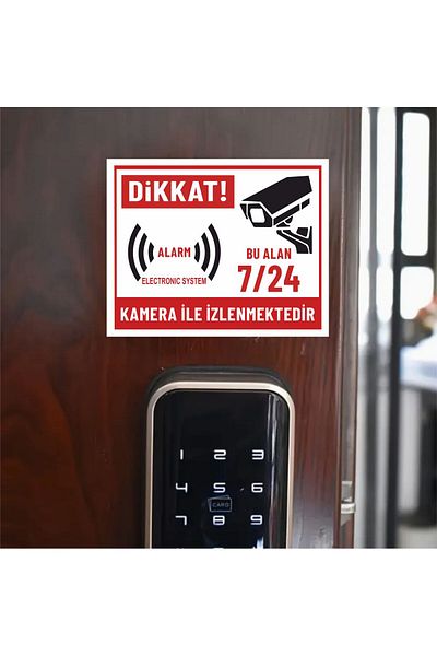 zafrakreklam This Area Is 24 Hours Camera Security Sticker Foil Printing 5Pcs Sticker Outdoor 15X12Cm