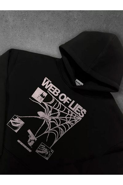 Kalic Studio Cupla Unisex Web of Lies Sweatshirt Black