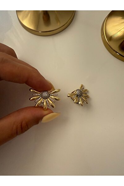 HOUSEKİ Zircon Stone Half Flower Earrings