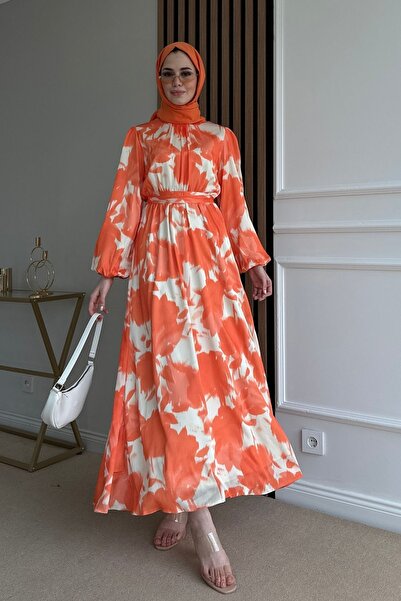 moda auram Batik Şifon Elbise