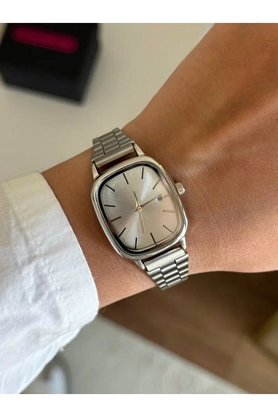 RoseandRoses Casian Trend Model Women's Wristwatch with Calendar Silver (White Dial)