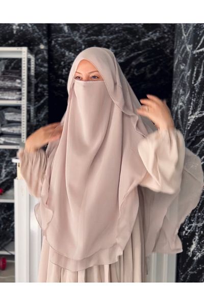Fashion journey Hijab Hajj Umrah Shaded Oval Soufflé Long Length