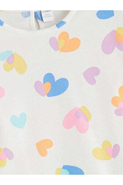 LC Waikiki Lcw Kids Heart Printed Girl's Blouse and Shorts 2-Pack