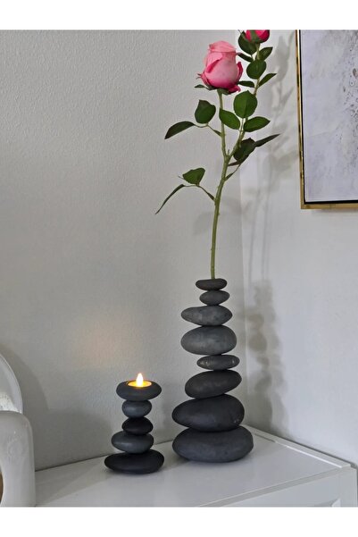 Talha 🪨 Zen Taşı Şeklinde Tealight LED Dekoratif Mum – Doğanın Sakinliğiyle ...