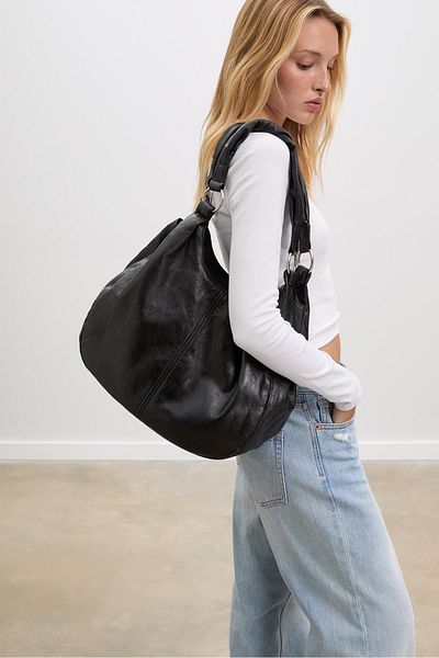 Stradivarius Leather effect top handle bag