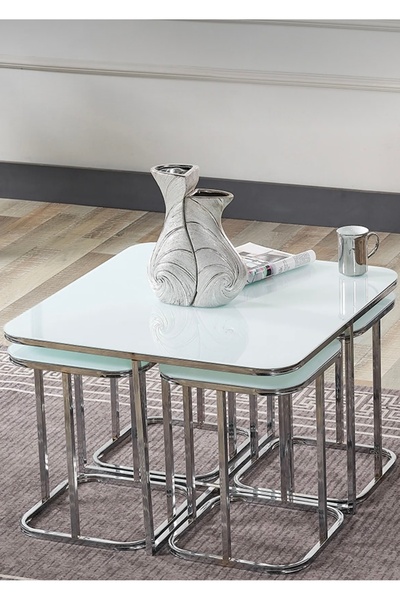 AlberoLife 5li Oval Kenar (KURULUM GEREKTİRMEZ) 4+1 BEYAZ Temperli KIRILMAZ C...