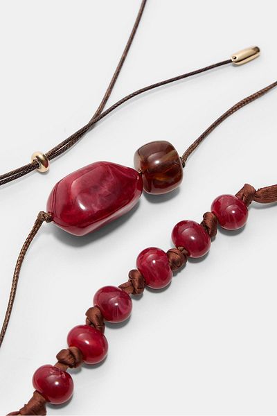 Stradivarius Set of 2 beaded cord necklaces