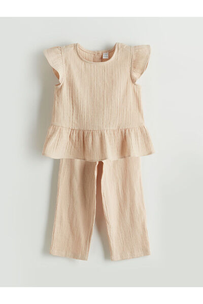 LC Waikiki Vizyon New Season Basic Μπλούζα και Παντελόνι για κορίτσια 2 τεμαχίων