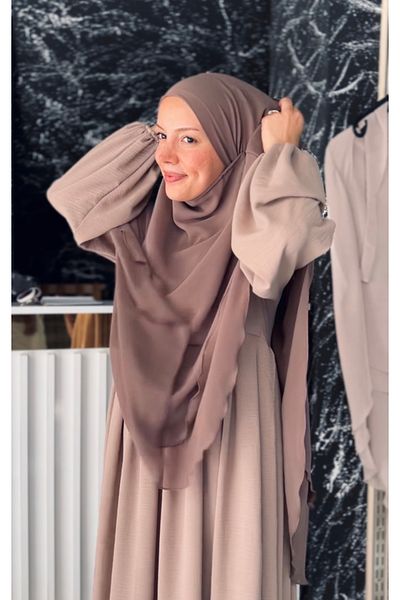 Fashion journey Shaded Oval Soufflé Long Size Hijab Hajj Umrah