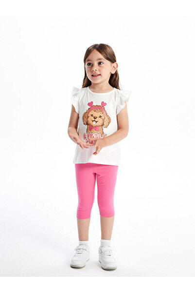 LC Waikiki Özmarka New Season Crew Neck Printed Baby Girl Blouse and Leggings...
