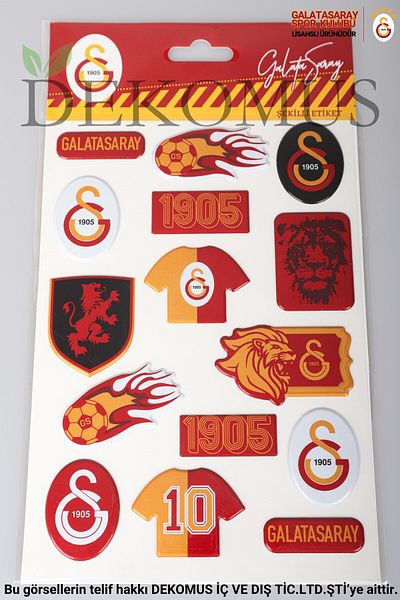 Galatasaray Licensed 3D Shaped Sticker/Sticker with Dekomus