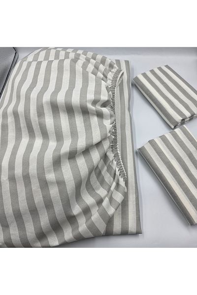 pınarhome collectıon Fabric Fitted Sheet + Pillow Case with Cover for Pad Beds (Corner Depth 30 cm) New Season***