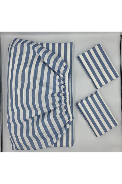 pınarhome collectıon Fabric Fitted Sheet + Pillow Case with Cover for Pad Beds (Corner Depth 30 cm) New Season***
