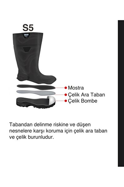 Starline Stl 9910 S5 Antistatik Src Çelik Burunlu Kaydırmaz Ve Çelik Ara Tabanlı Pu Çizme