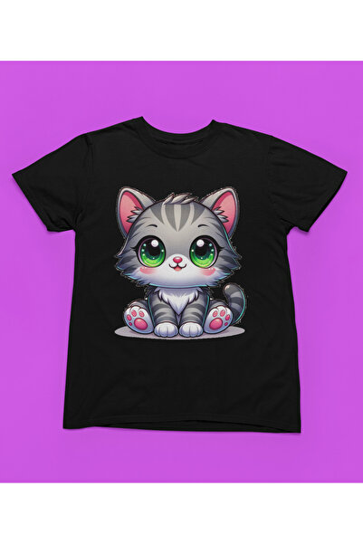 MAGORS STIL-X CUTE CAT PRINTED ΠΟΔΗΛΑΤΟ ΜΠΛΟΥΖΑ 100% ΒΑΜΒΑΚΙ ΚΟΡΙΤΣΙΑ ΜΑΥΡΟ, ...