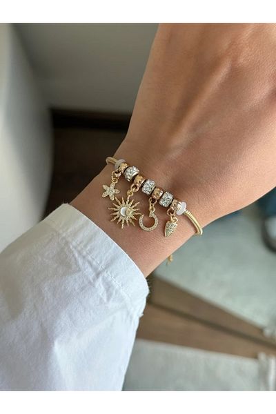RoseandRoses Sun Charm Bracelet Gold